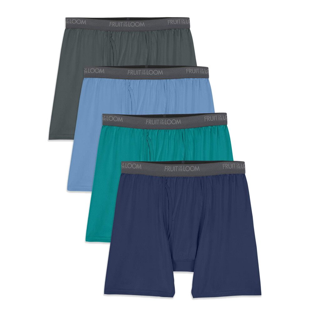 Fruit of the Loom Men's Microfiber (Size XXL)  Boxer Brief-4 Pack-Asso