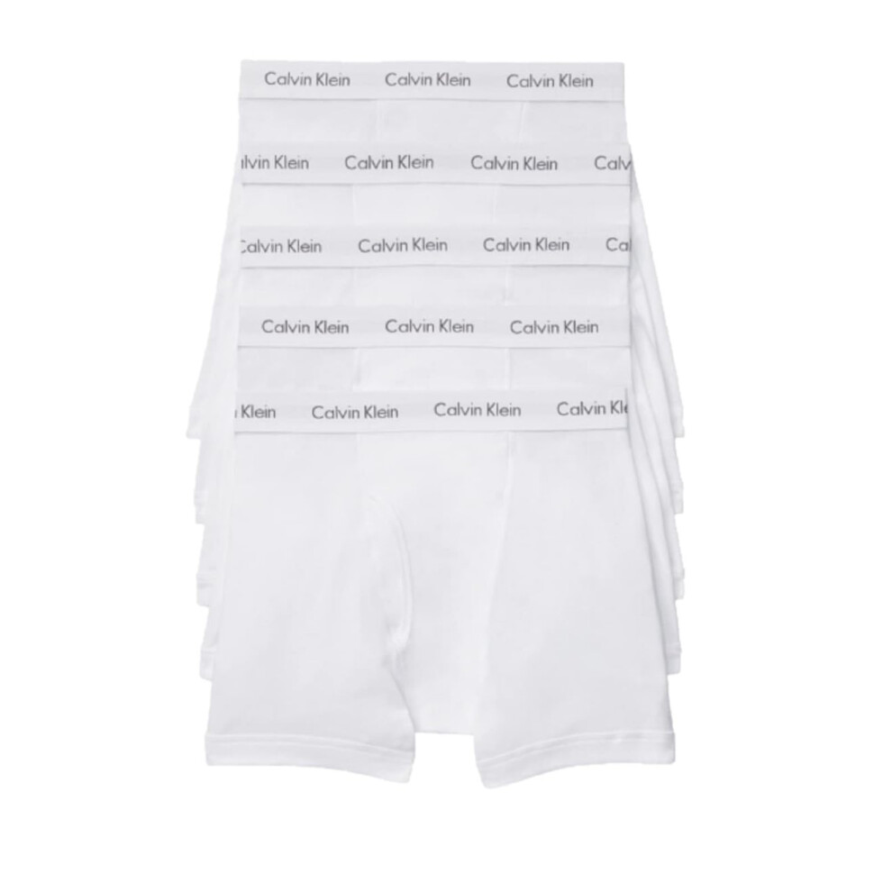 Calvin Klein Men's Cotton Classics 5-Pack Boxer Brief  5 White Bodies