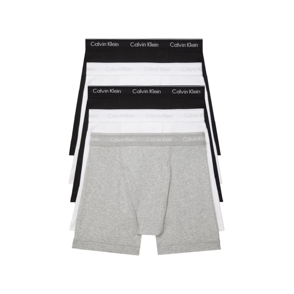 Calvin Klein Men's Cotton Stretch 5-Pack Boxer Brief  2 Black  2 White