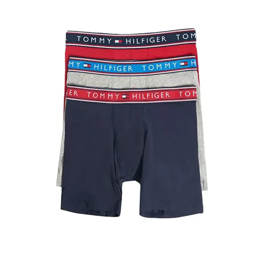 Tommy Hilfiger Men's Cotton Stretch Boxer Brief Multipack  Evening Blu