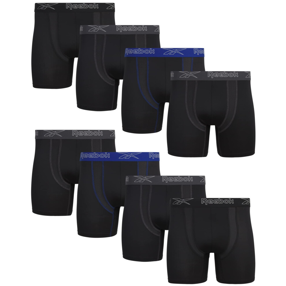 Reebok Men's Underwear - Performance Boxer Briefs (8 Pack)  Size Large