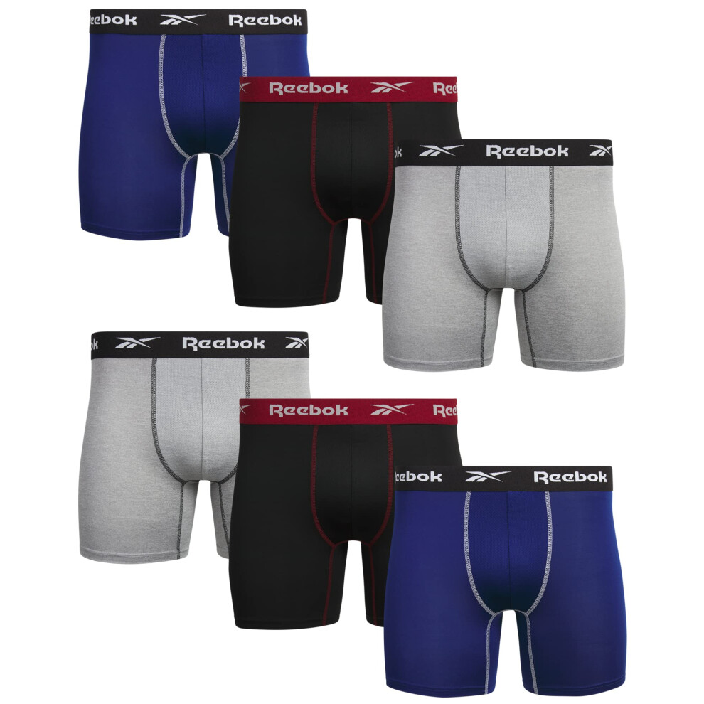 Reebok Men's Underwear - Active Performance Boxer Briefs (6 Pack)  Siz