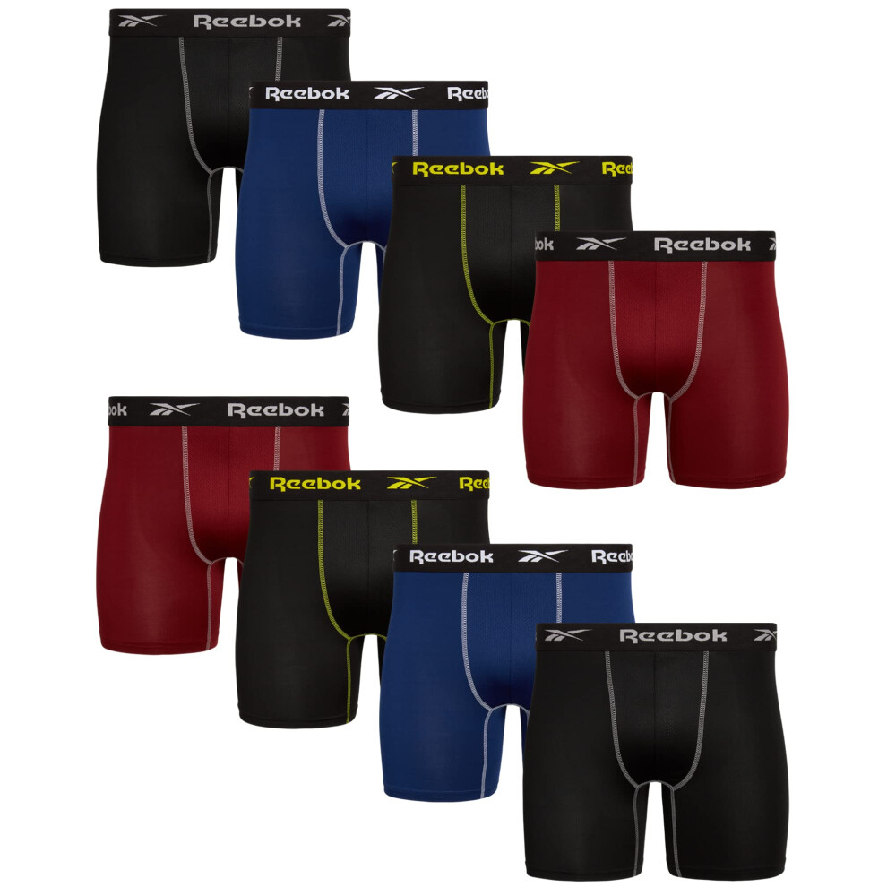 Reebok Men's Underwear - Performance Boxer Briefs (8 Pack)  Size Mediu