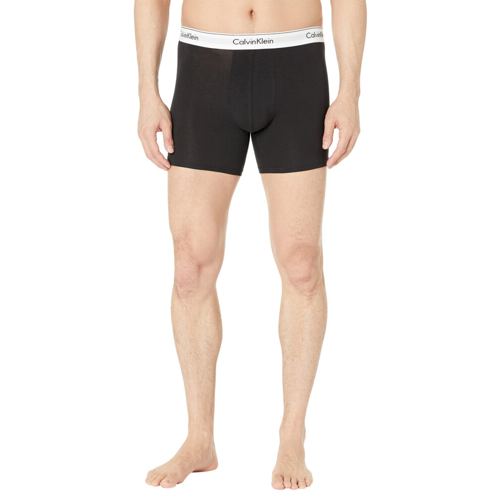 Calvin Klein Men's Modern Cotton Stretch 3-Pack Boxer Brief  Black  Pa