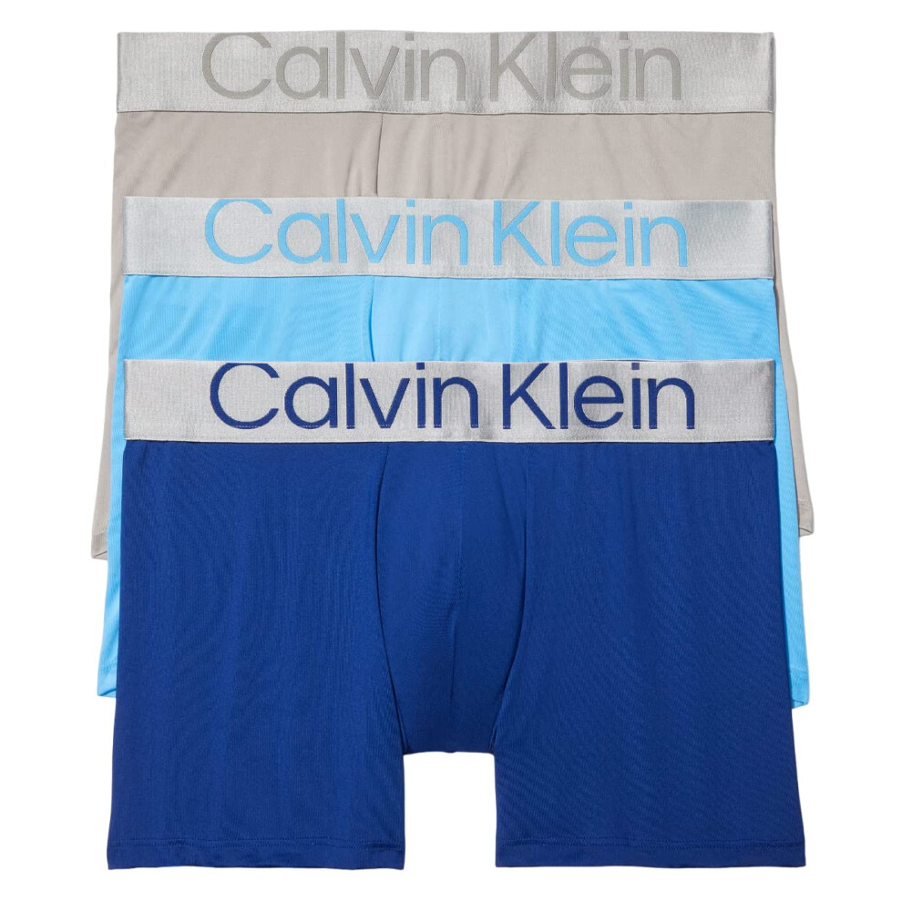 Calvin Klein Men's Reconsidered Steel Micro 3-Pack Boxer Brief  Midnig