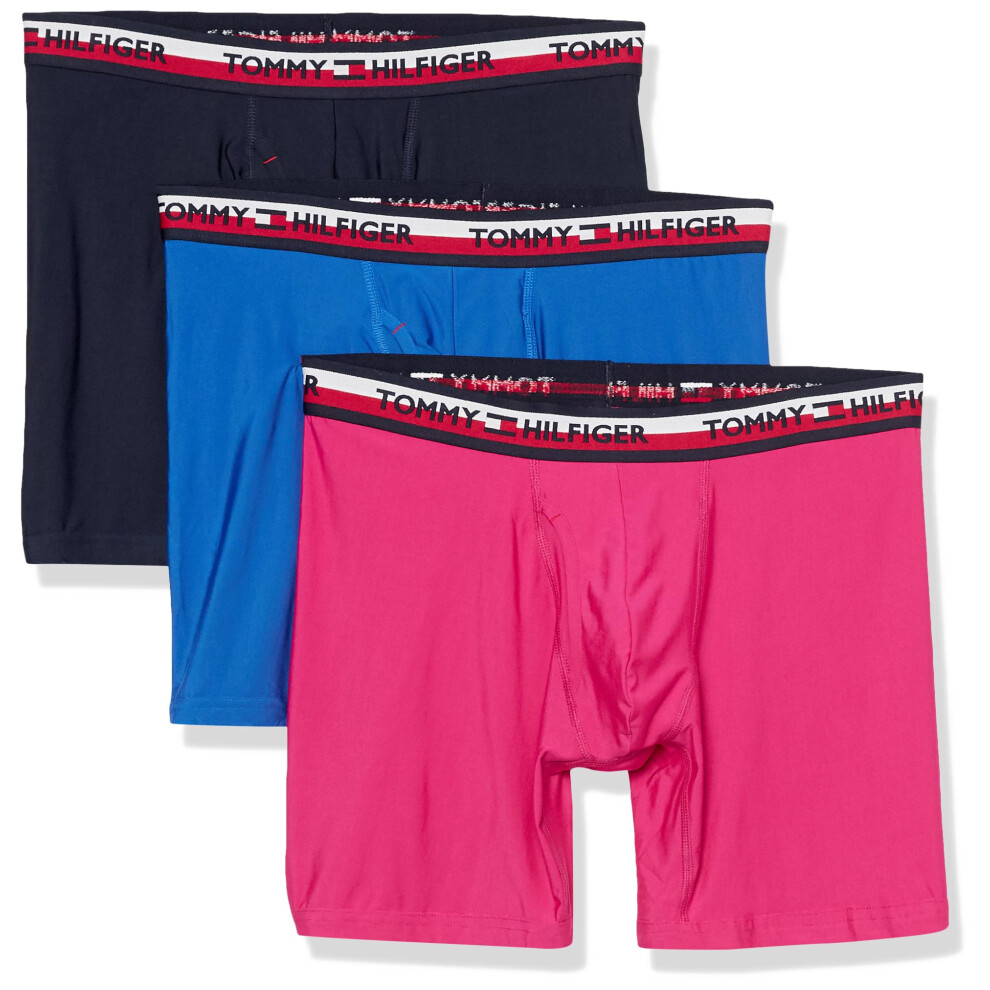 Tommy Hilfiger Men's Micro Classic 3 Pack Boxer Brief  Magenta