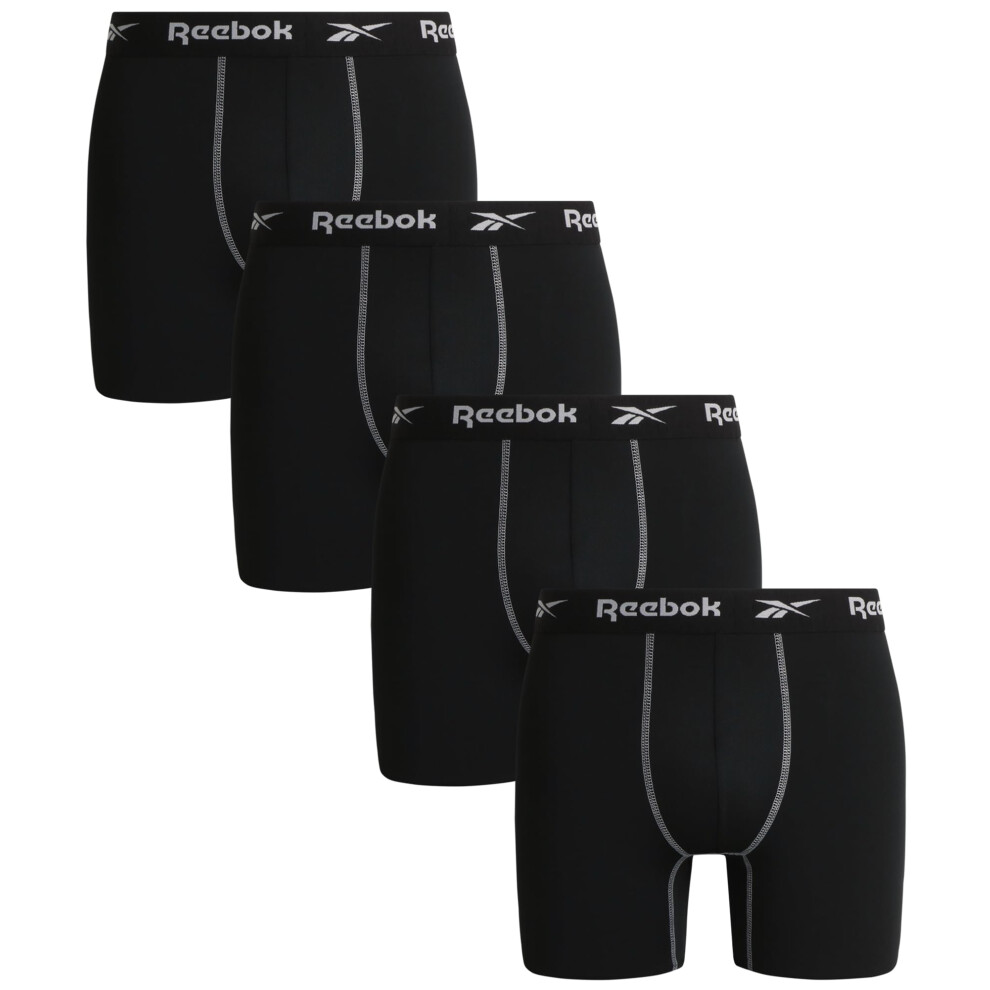 Reebok Men's Active Underwear - Performance Boxer Briefs (4 Pack)  Siz