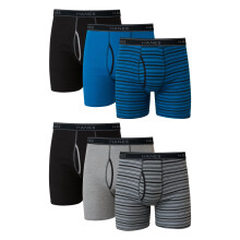 Calzoncillos b   xer Hanes Cool Dri para hombre, ropa interior de algod   n transpirable que no se sube, paquete de 6, a rayas. Surtido en varios paq