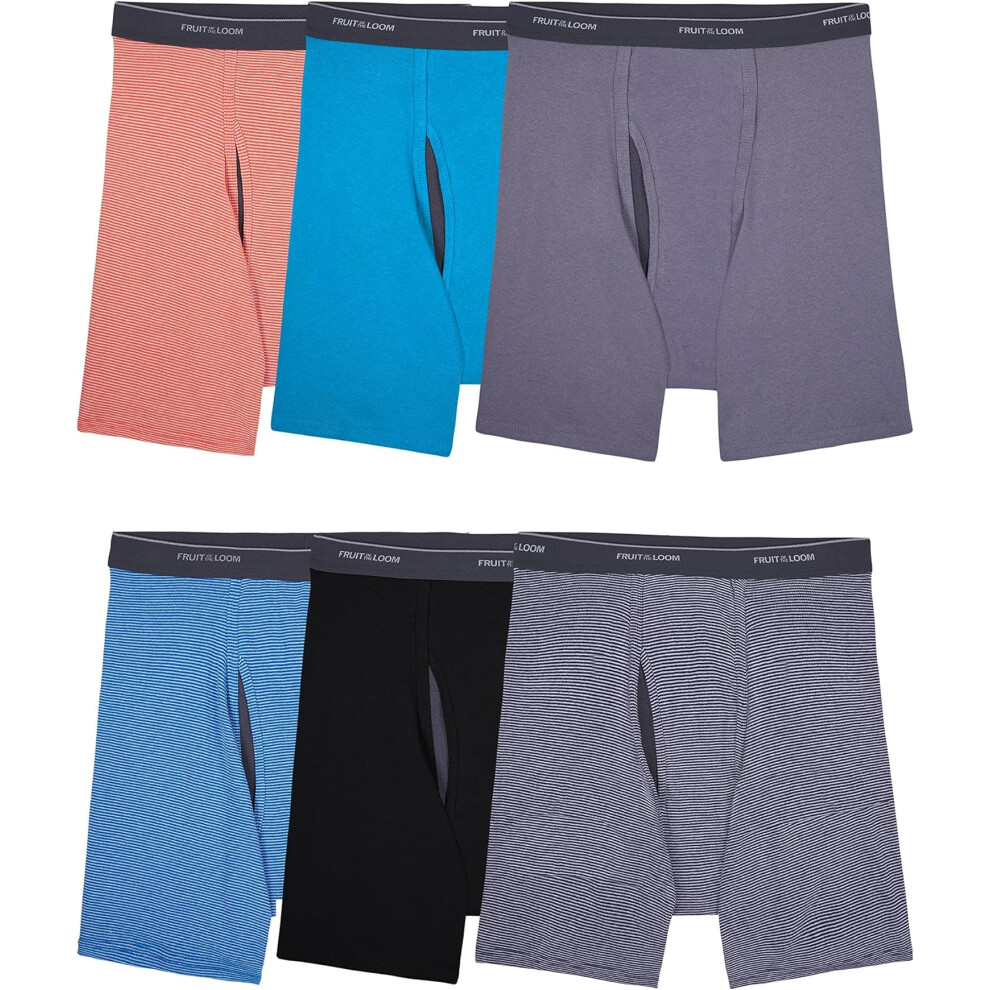 Fruit of the Loom mens Coolzone (Assorted Colors) Boxer Briefs  6 Pack