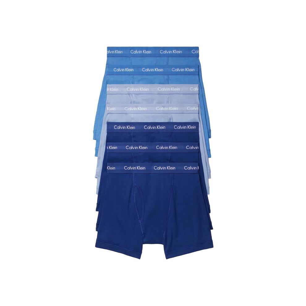 Calvin Klein Men's Cotton Classics 7-Pack Boxer Brief  3 Blue Depths