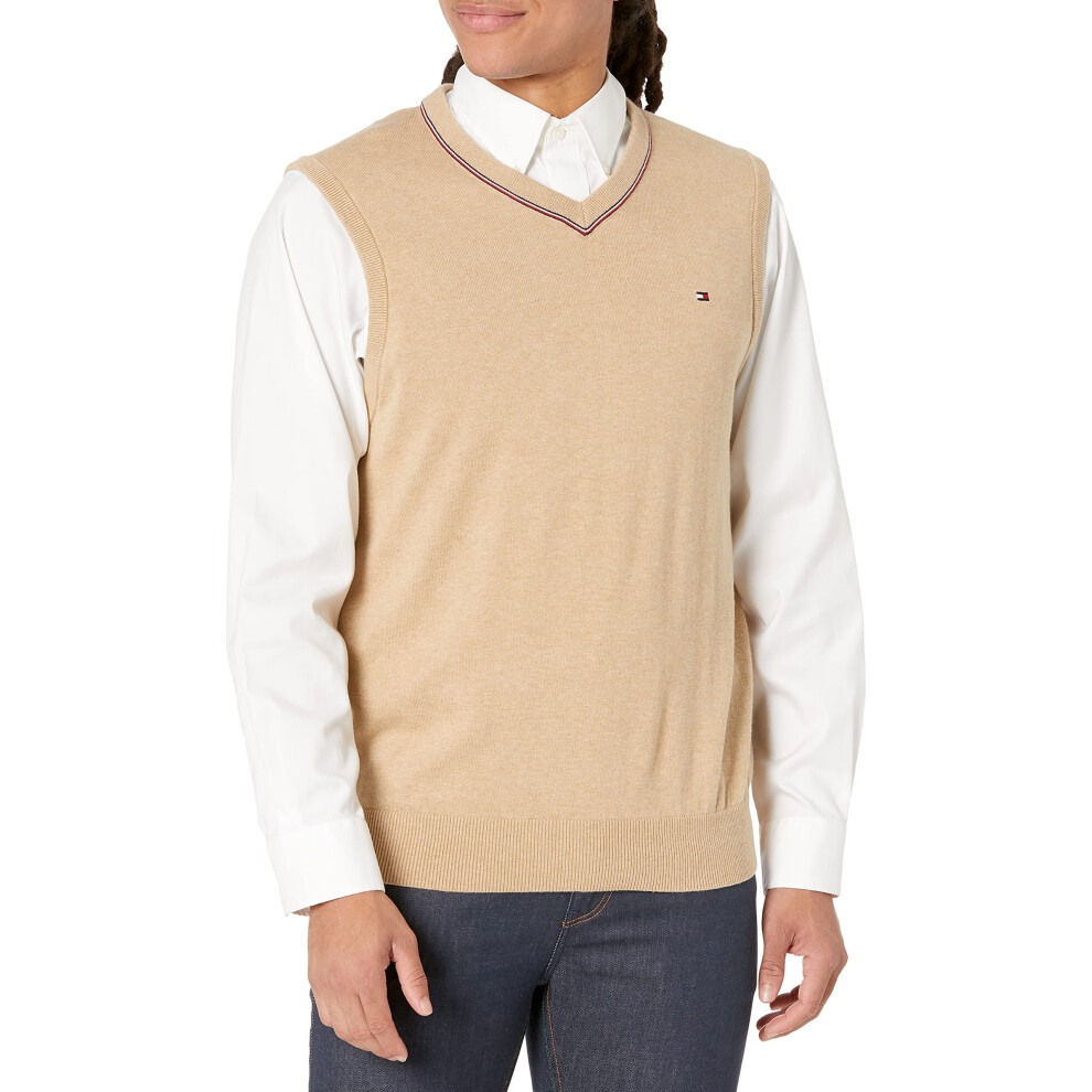 Tommy Hilfiger mens Jackson Sweater Vest  B2803 Lt Beige Htr  Small US