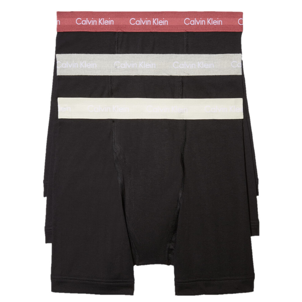 Calvin Klein Men's Cotton Stretch 3-Pack Boxer Brief  Black Bodies W/G