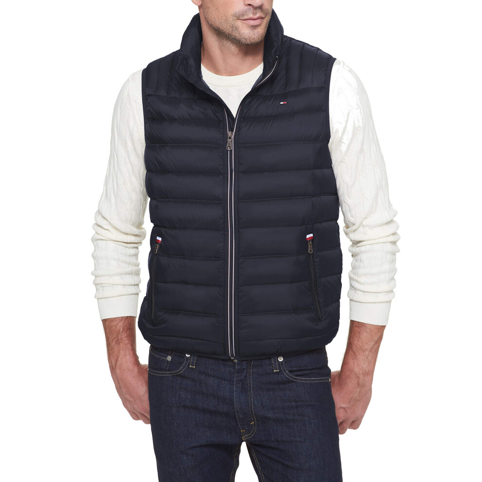 Tommy Hilfiger Men's Lightweight Ultra Loft Quilted Puffer Vest (Stand