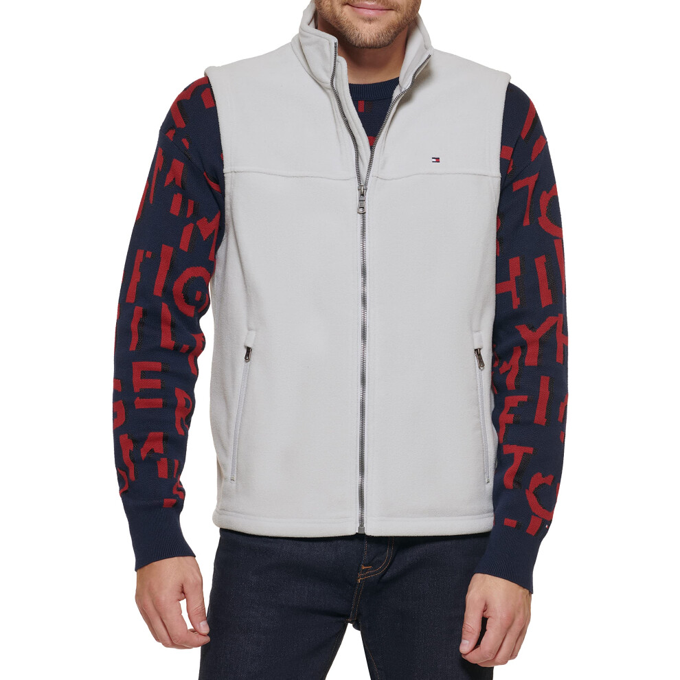 Tommy Hilfiger Men's Polar Fleece Vest  Ice  Medium