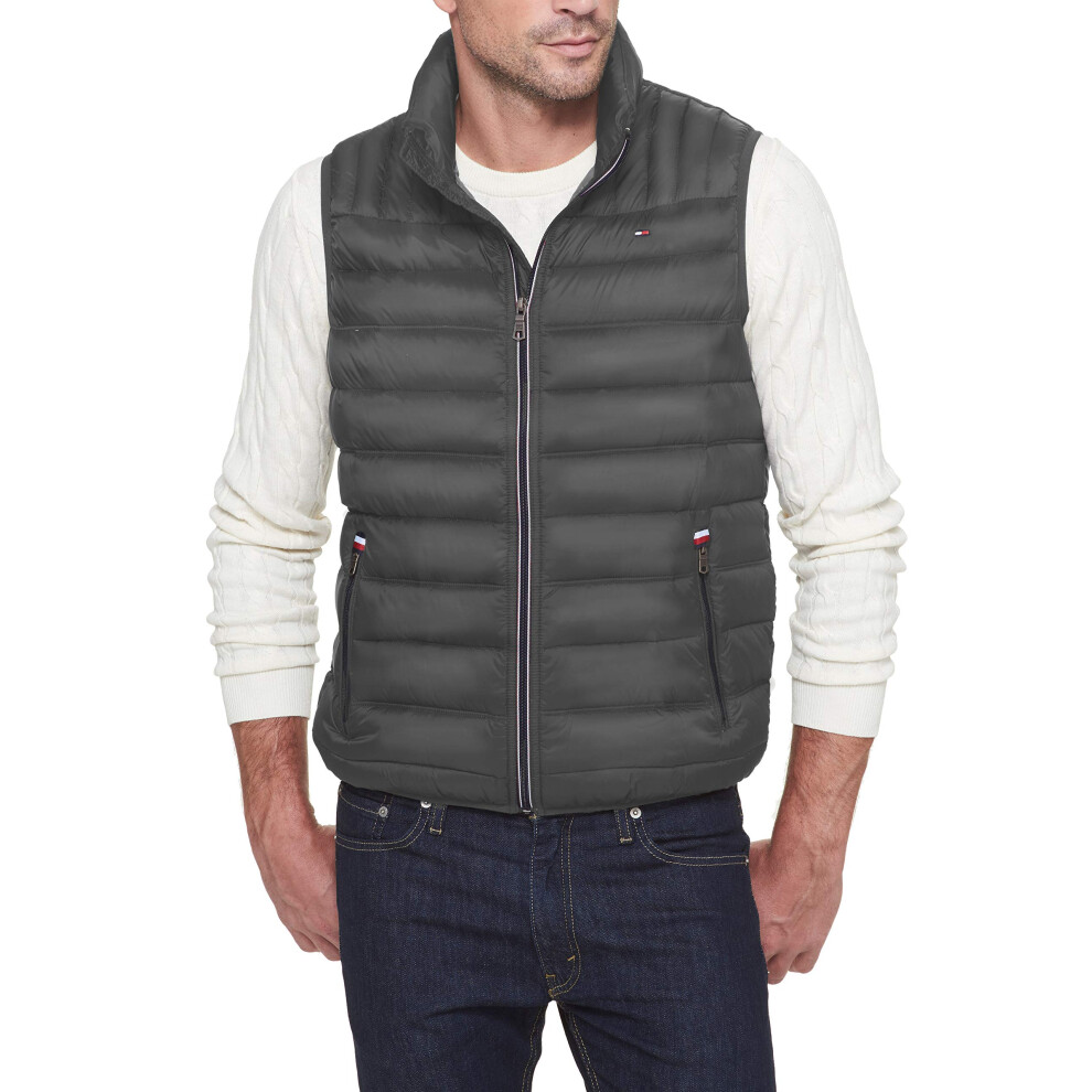 Tommy Hilfiger Men's Lightweight Ultra Loft Quilted Puffer Vest (Stand