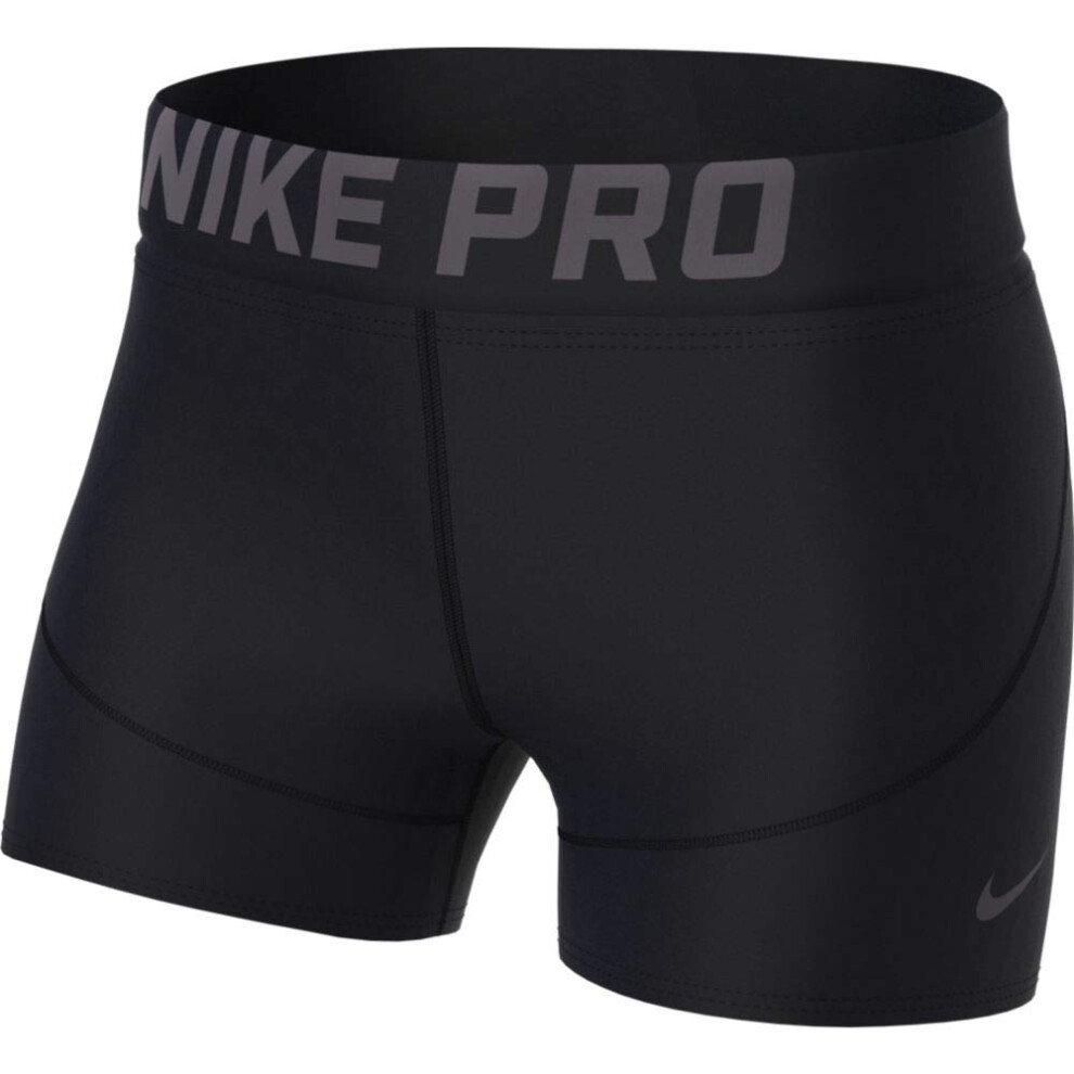 Nike Women's Pro 3"" Training Short (Black/Thunder Grey  Large)