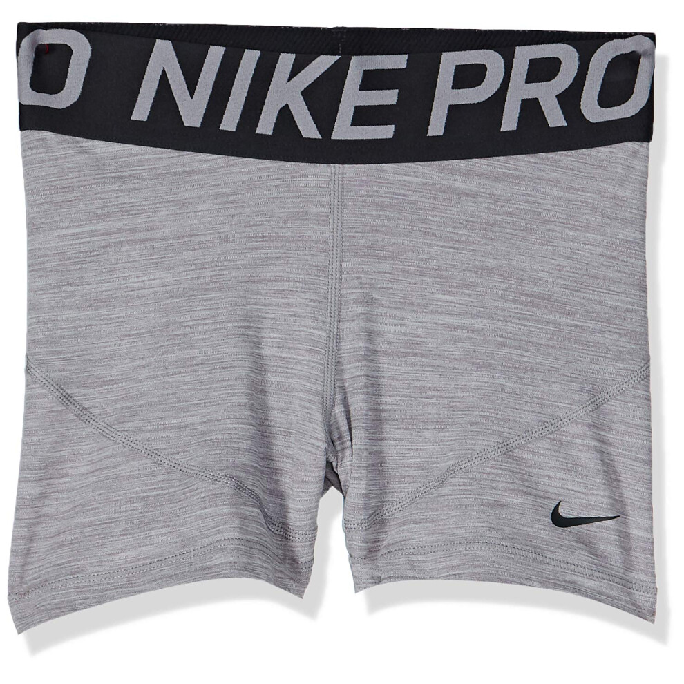 Nike Women's Pro 3"" Training Short (Gunsmoke/Heather/Black/Black  X-S