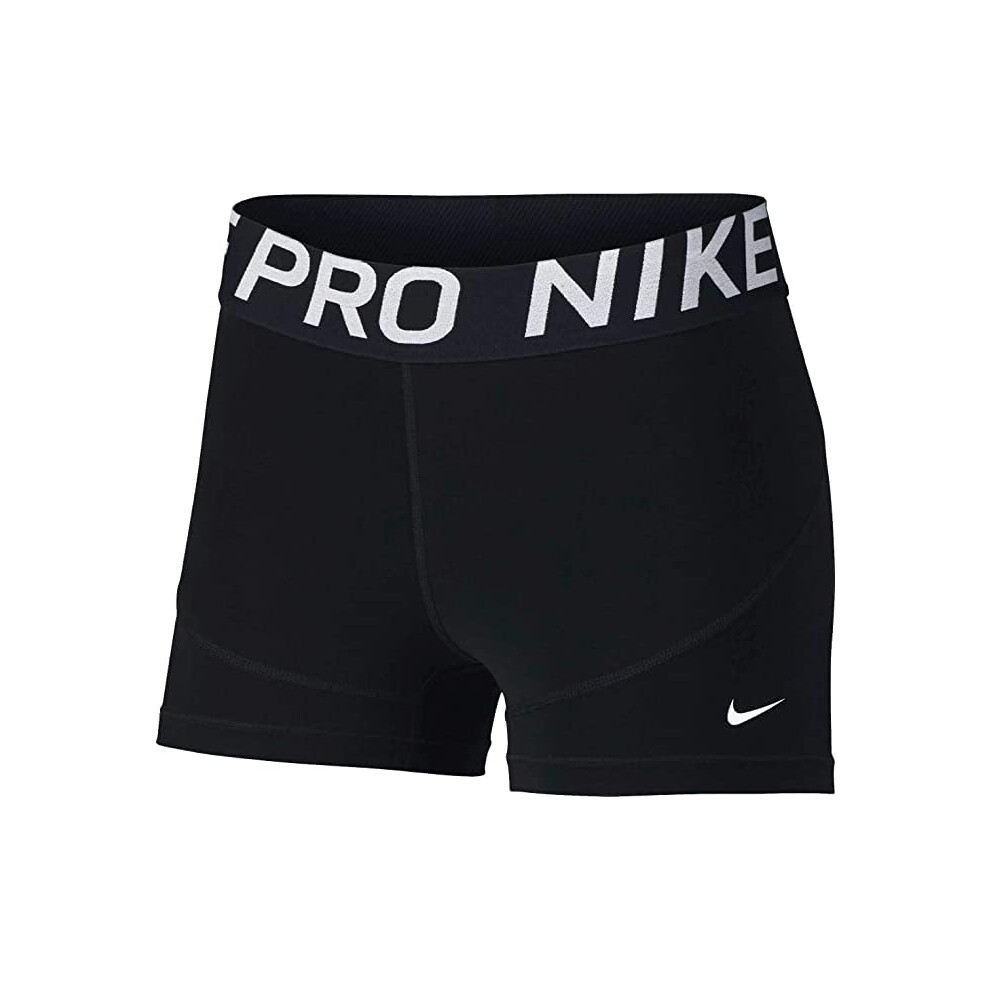 Nike Women's Pro 3"" Training Shorts (Large  Black White)