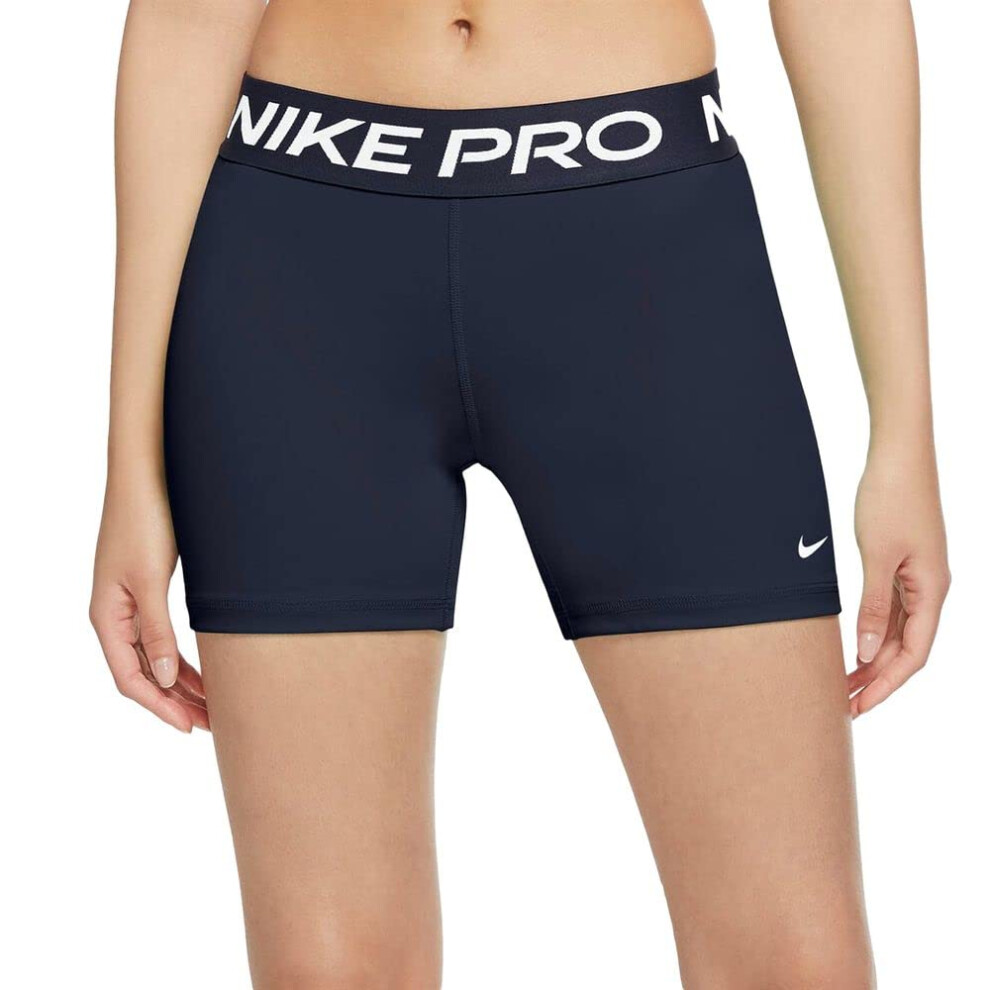 Nike Women's Pro 3"" Shorts CZ9831 451 Size Medium Obsidian/White