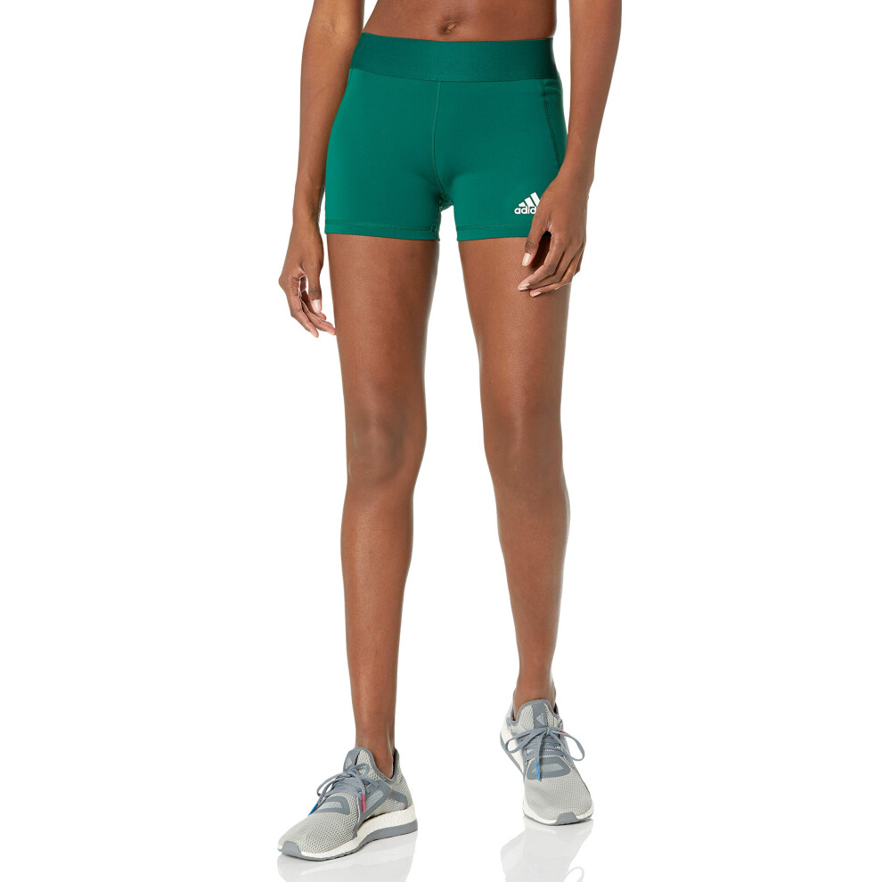 adidas Women's Alphaskin Volleyball 4-Inch Short Tights Team Dark Gree