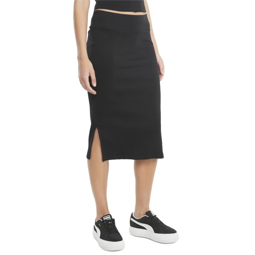 PUMA Classics Ribbed Midi Skirt Puma Black LG