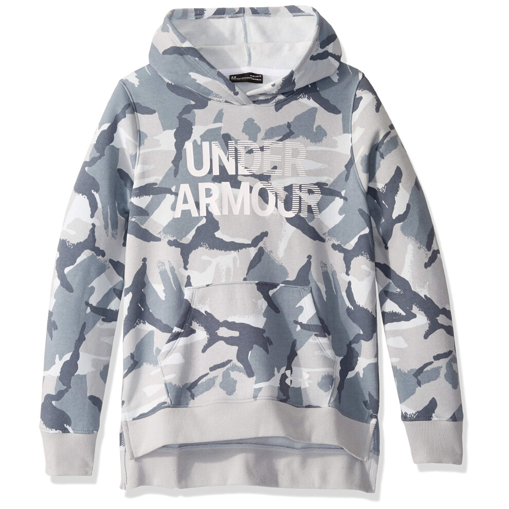 Under Armour Girls' UA Rival Fleece Wordmark Hoodie Youth X-Small Gray