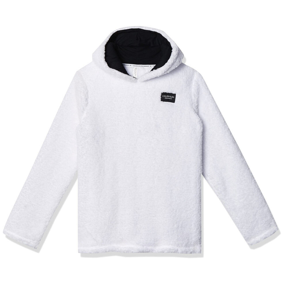 Calvin Klein Girls' Performance Sport Hoodie Sweatshirt  White Reversi