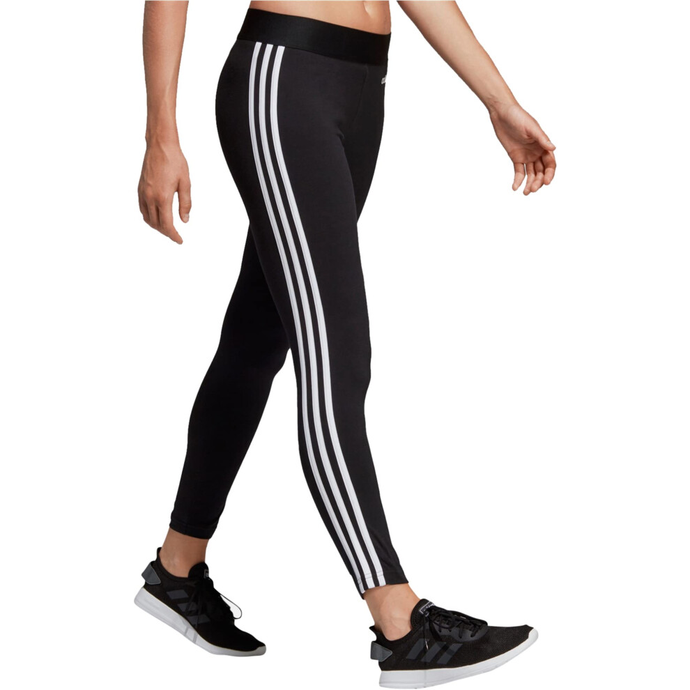 adidas Women's Essentials 3-Stripe Tights  Black/White  Small