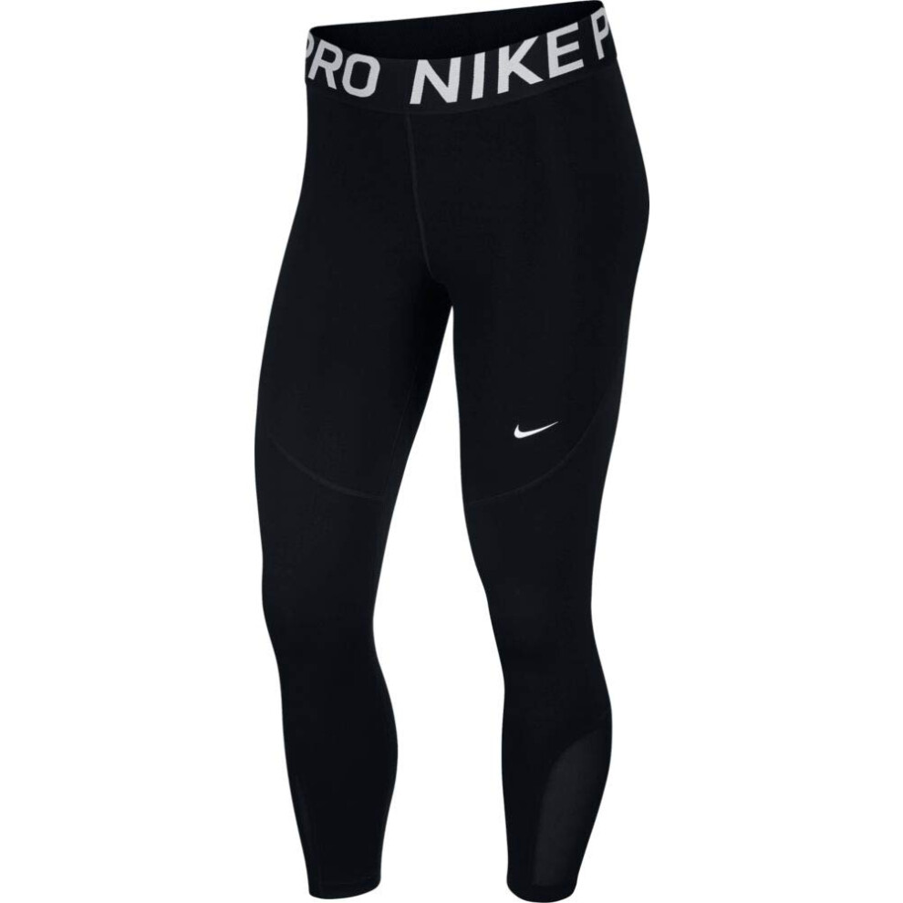 Nike Women's Pro 365 Crop Tight (Black/White  X-Small 20.5)