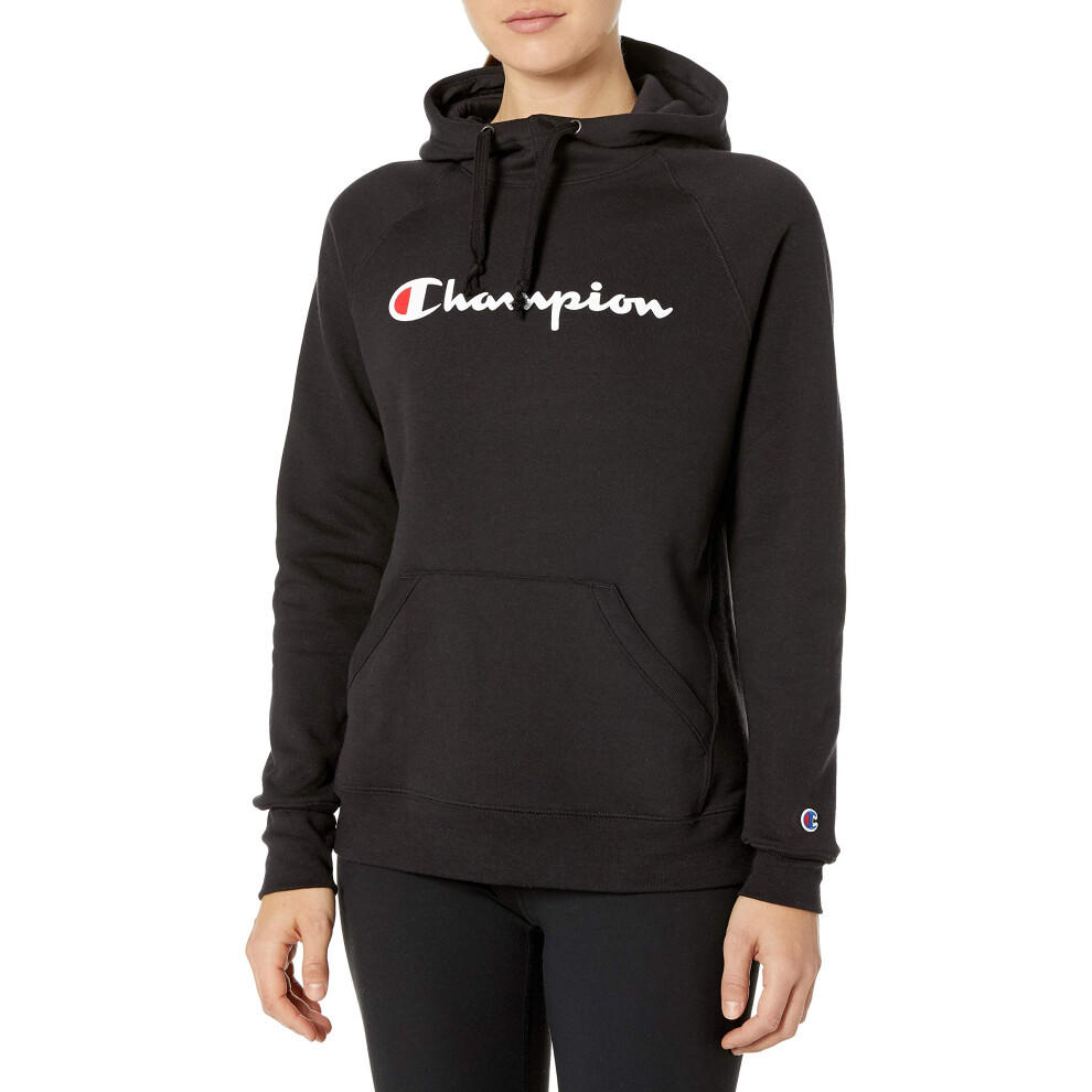 Champion womens Classic Script Logo  Powerblend Fleece Hoodie Hooded S