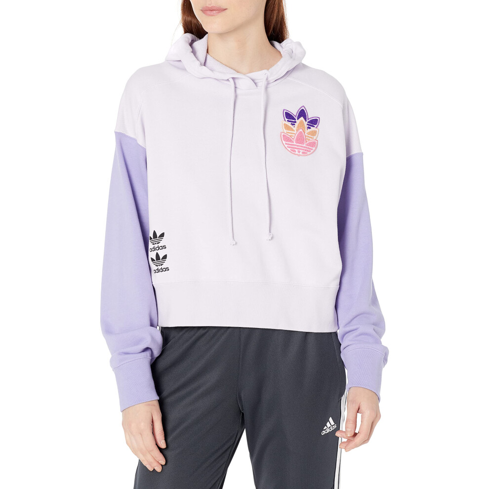 adidas Originals Women's Crop Hoodie  Purple Tint  Medium