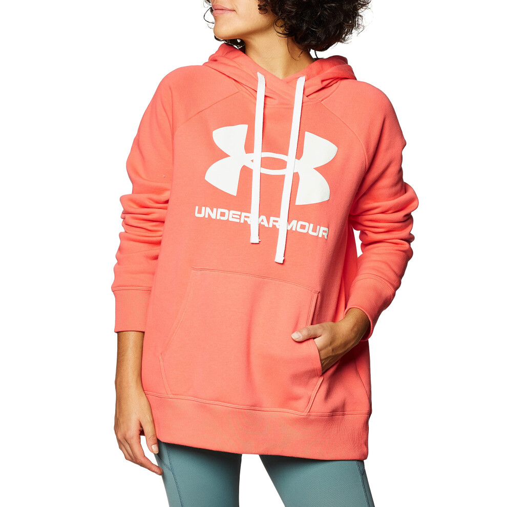 Under Armour Womens Rival Fleece Logo Hoodie  Miami (852)/White  Mediu