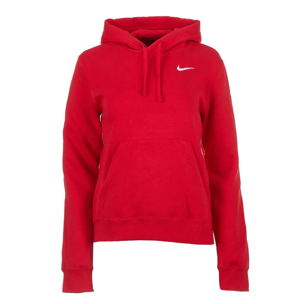 Nike Womens Pullover Fleece Hoodie (Red  Medium)