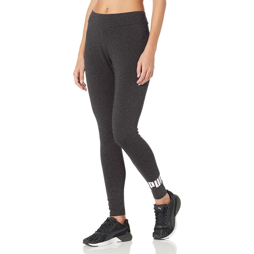 PUMA Women's Essentials Logo Leggings  Dark Gray Heather  Small