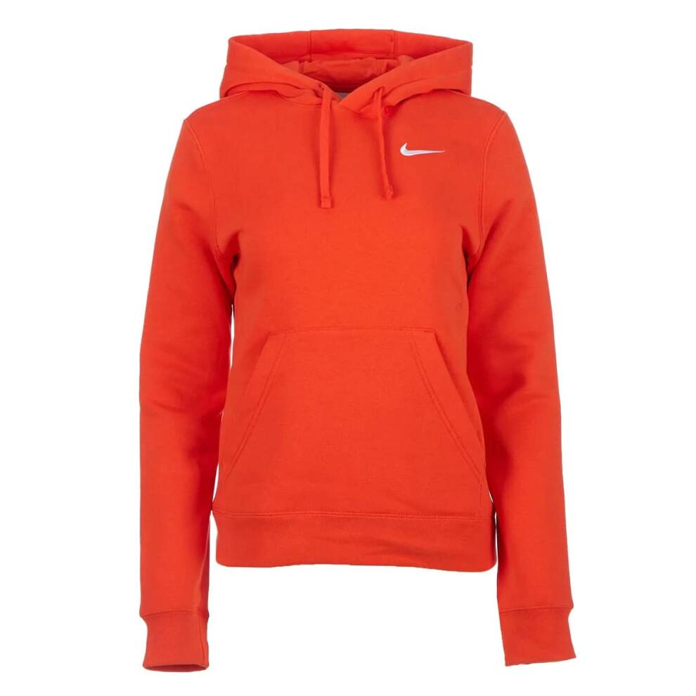 Nike Womens Pullover Fleece Hoodie (Orange  Large)