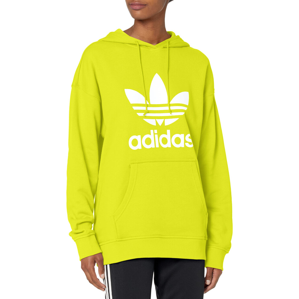 adidas Originals Women's Adicolor Trefoil Hoodie  Shock Slime  X-Small