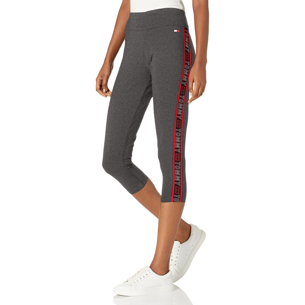 Tommy Hilfiger Women's High Rise Performance Capri Legging  Storm Heat