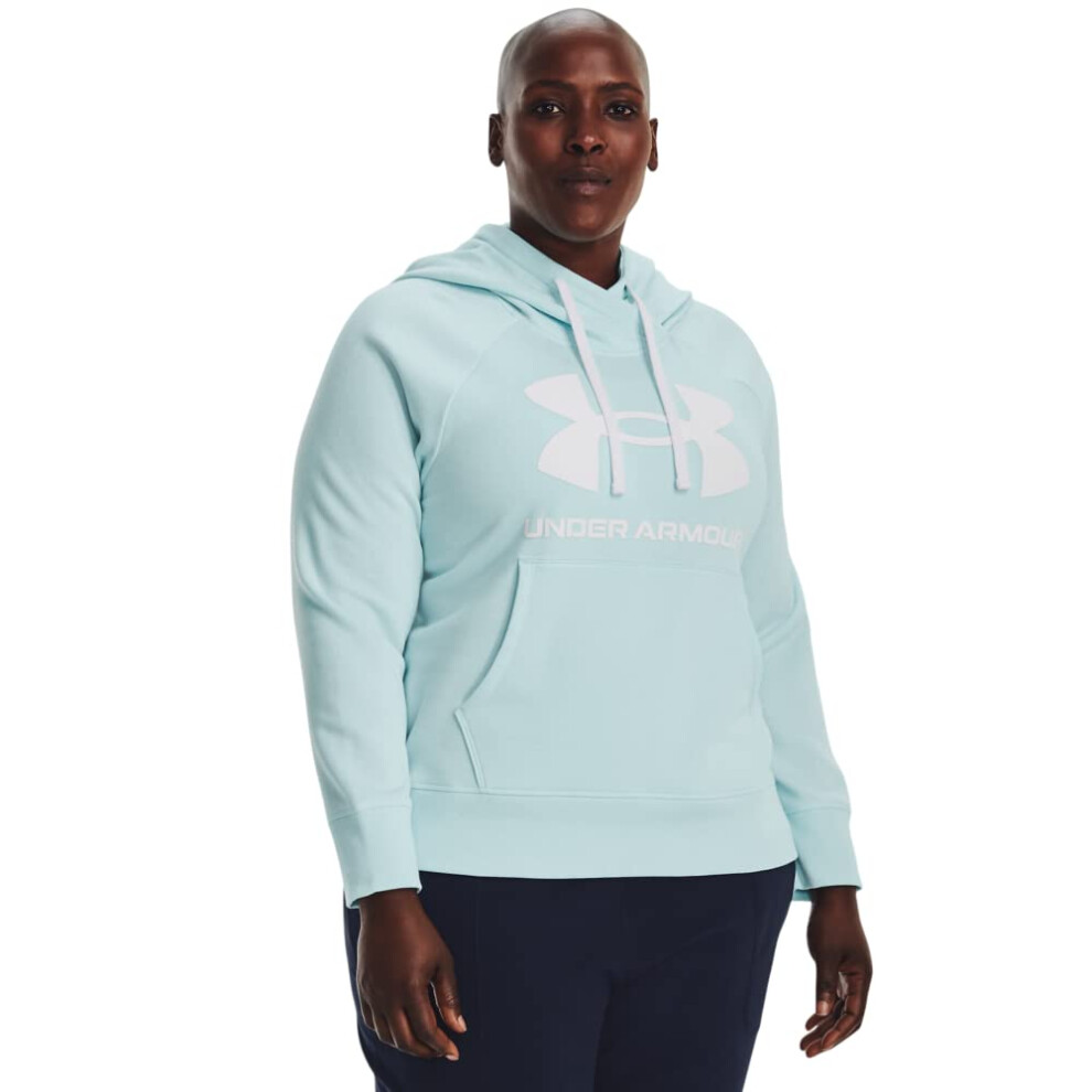 Under Armour Womens Rival Fleece Logo Hoodie  (469) Fuse Teal / / Whit