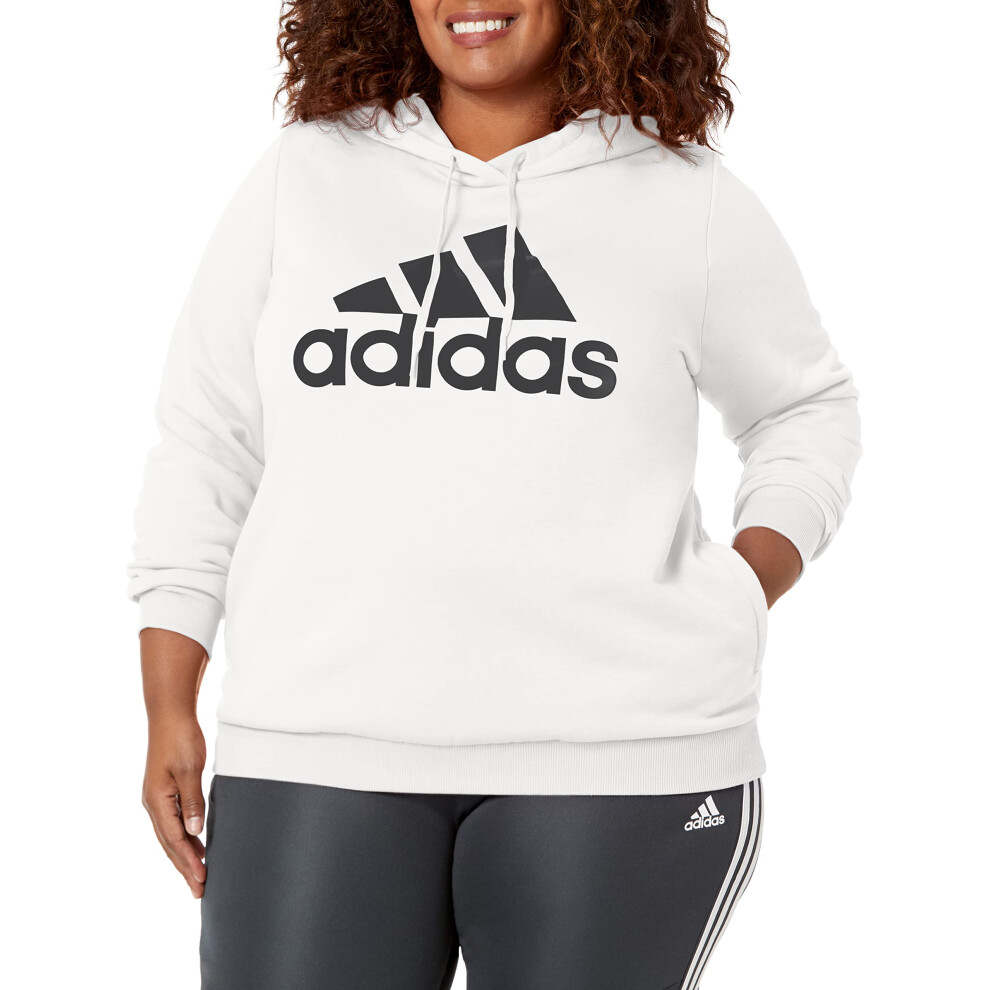 adidas Women's Standard Loungewear Essentials Logo Fleece Hoodie  Whit