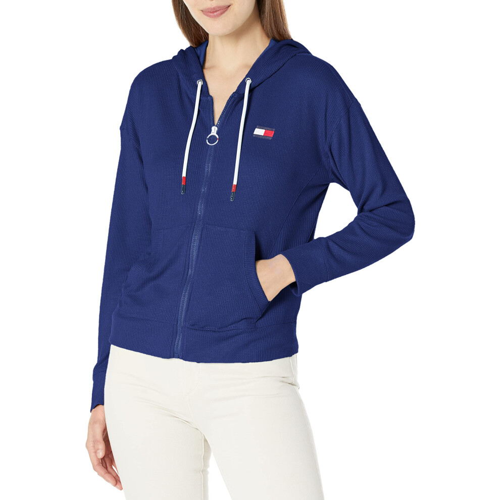 Tommy Hilfiger Women's Performance Zip Hoodie  Deep Blue  Medium