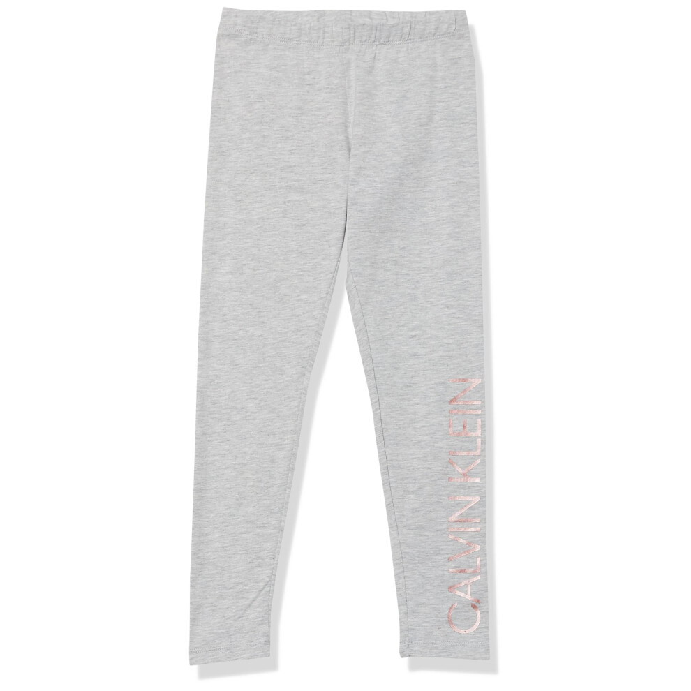 Calvin Klein Girls' Legacy Performance Leggings  Grey Shine  8-10