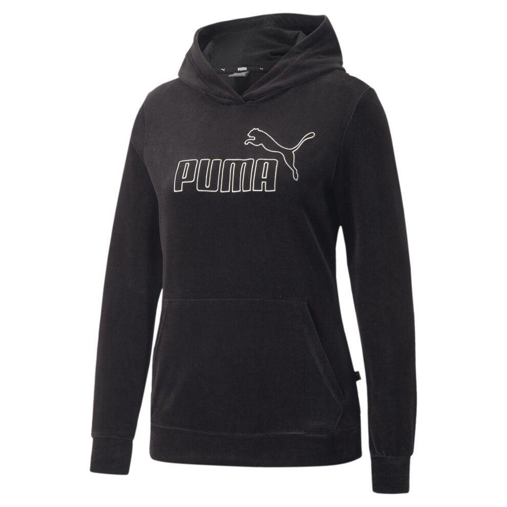 PUMA Women's Plus Essentials+ Velour Hoodie  Black  1X