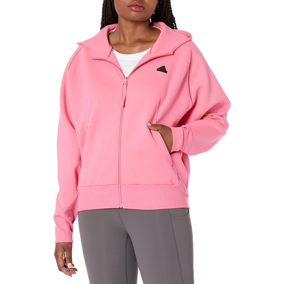 adidas Women's Z.N.E. Fullzip Hoodie  Pink Fusion  Small