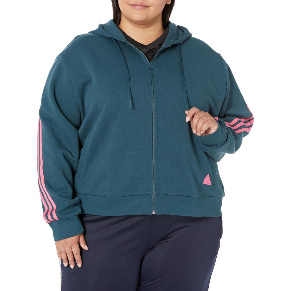 adidas Women's Future Icon Three Stripes Full-Zip Hoodie  Arctic Night