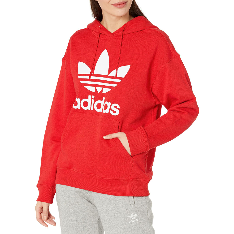 adidas Originals Women's Trefoil Hoodie  Medium Grey Heather  Large