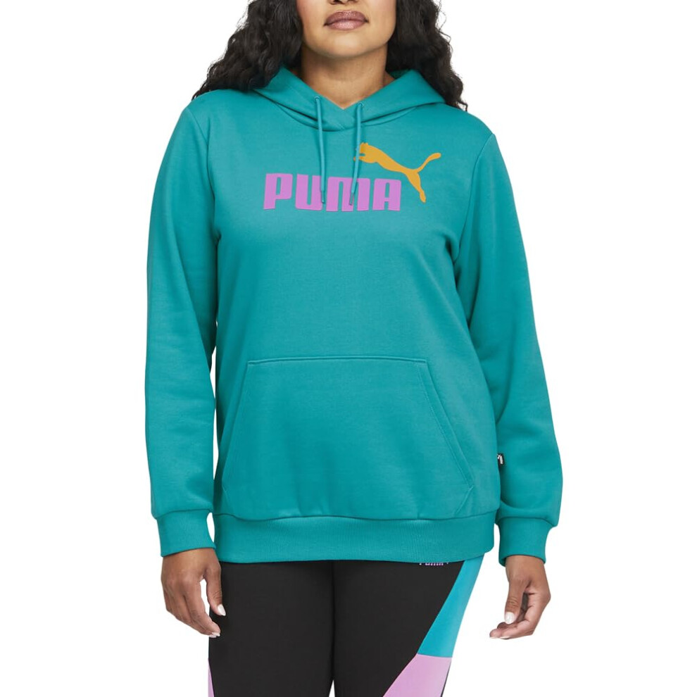 PUMA Womens Essentials Logo Fleece Hoodie 1X Deep Aqua