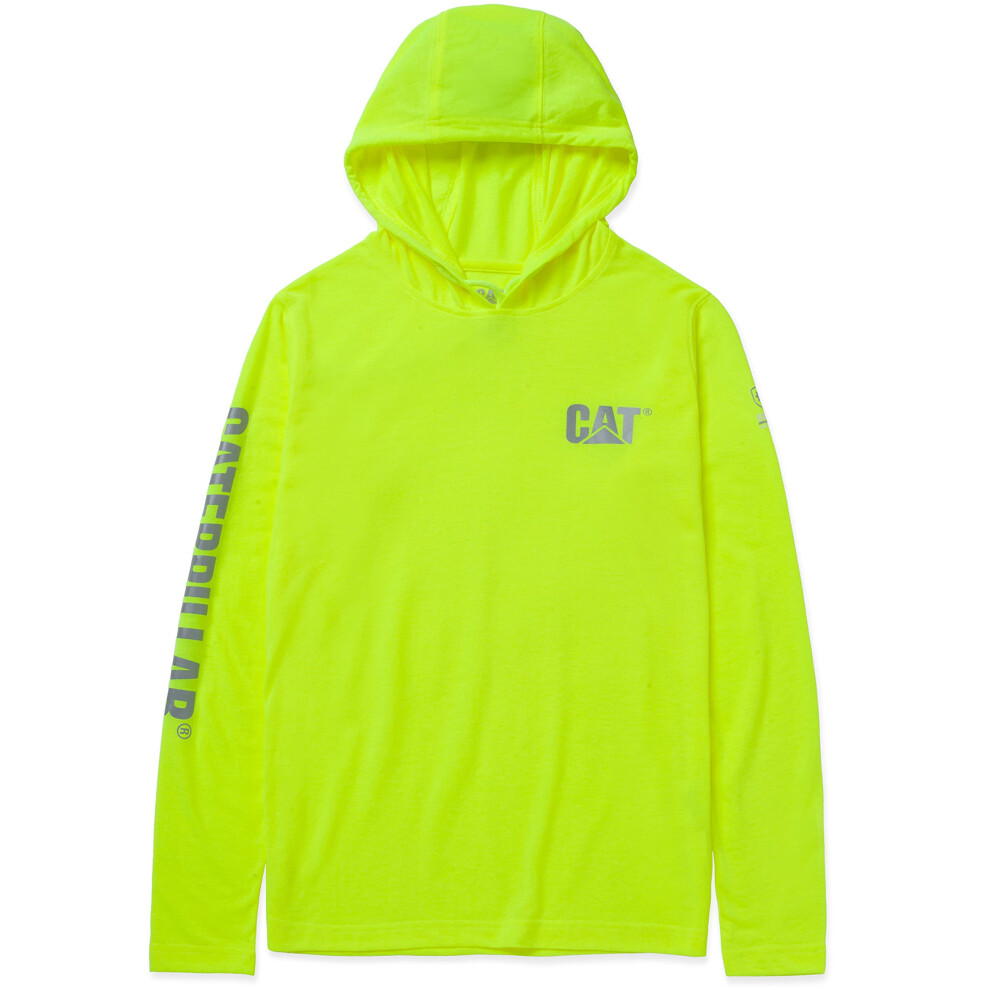 Caterpillar Women's Size UPF Hooded Banner L/S Tee  Hi-Vis Yellow  3 P