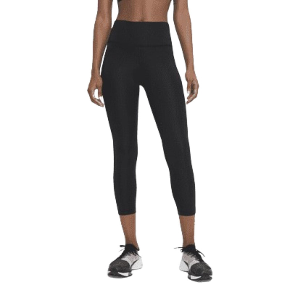 Nike Fast Women's Mid-Rise Crop Running Leggings  Black (as1  Alpha  s