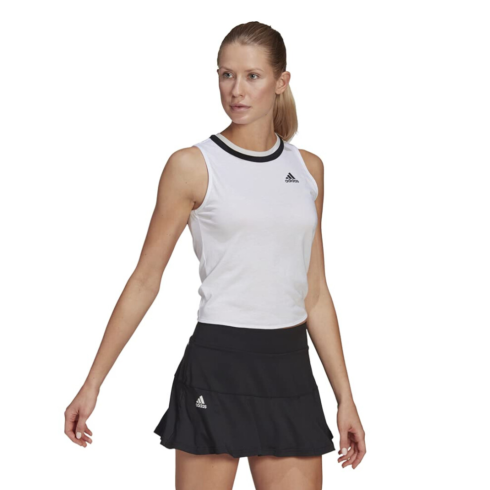 adidas womens Club Knot Tank Black/White X-Large