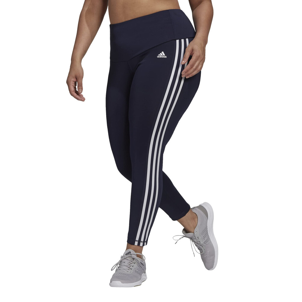 adidas Women's Plus Size Designed 2 Move High-Rise 3-Stripes 7/8 Sport